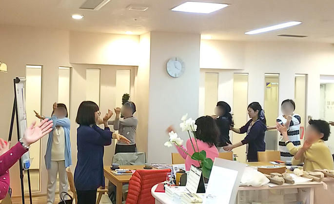 3回目ストレッチのようす